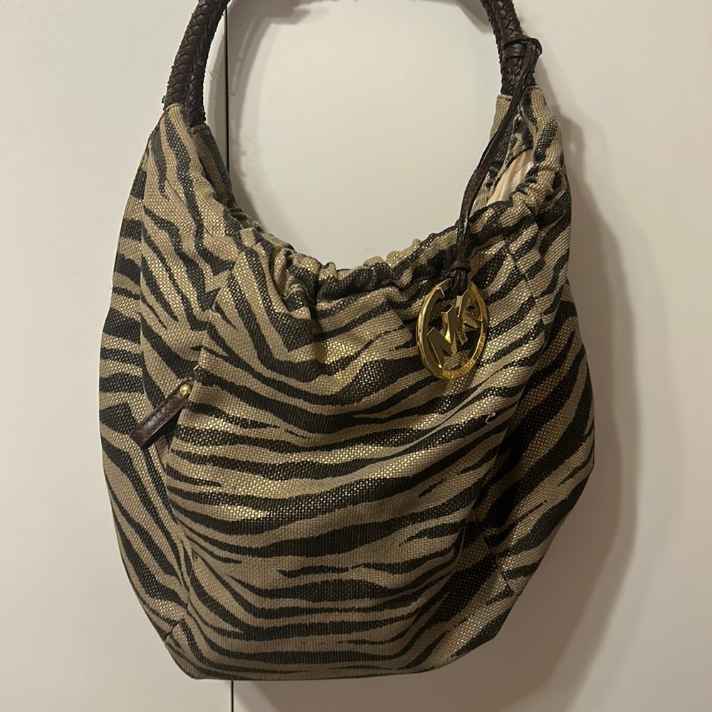 Michael lots zebra print bag used